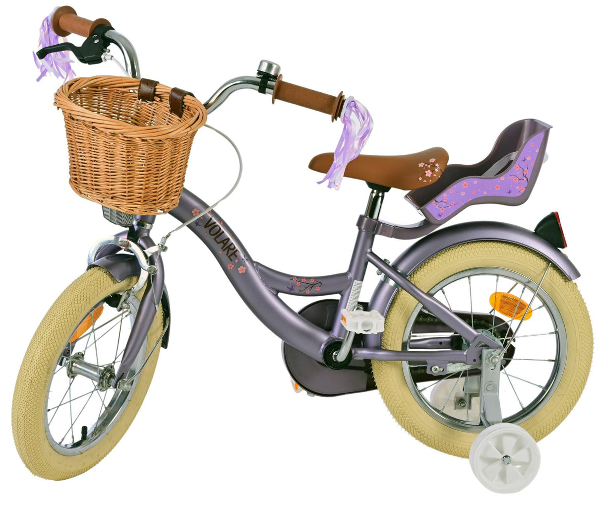 Volare Blossom Kinderfahrrad – Mädchen – 14 Zoll – Lila