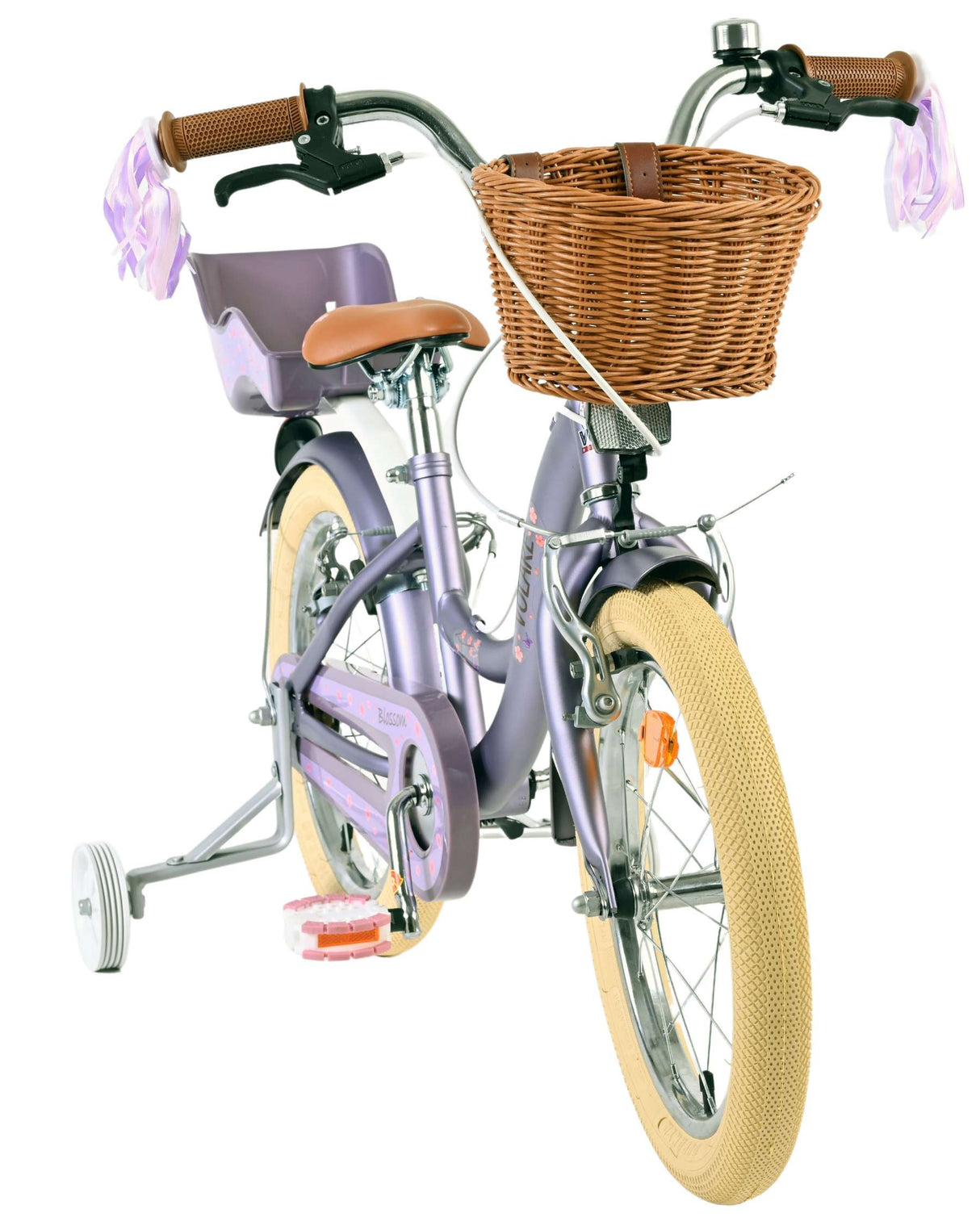 Volare Blossom Kinderfahrrad – Mädchen – 16 Zoll – Lila – zwei Handbremsen