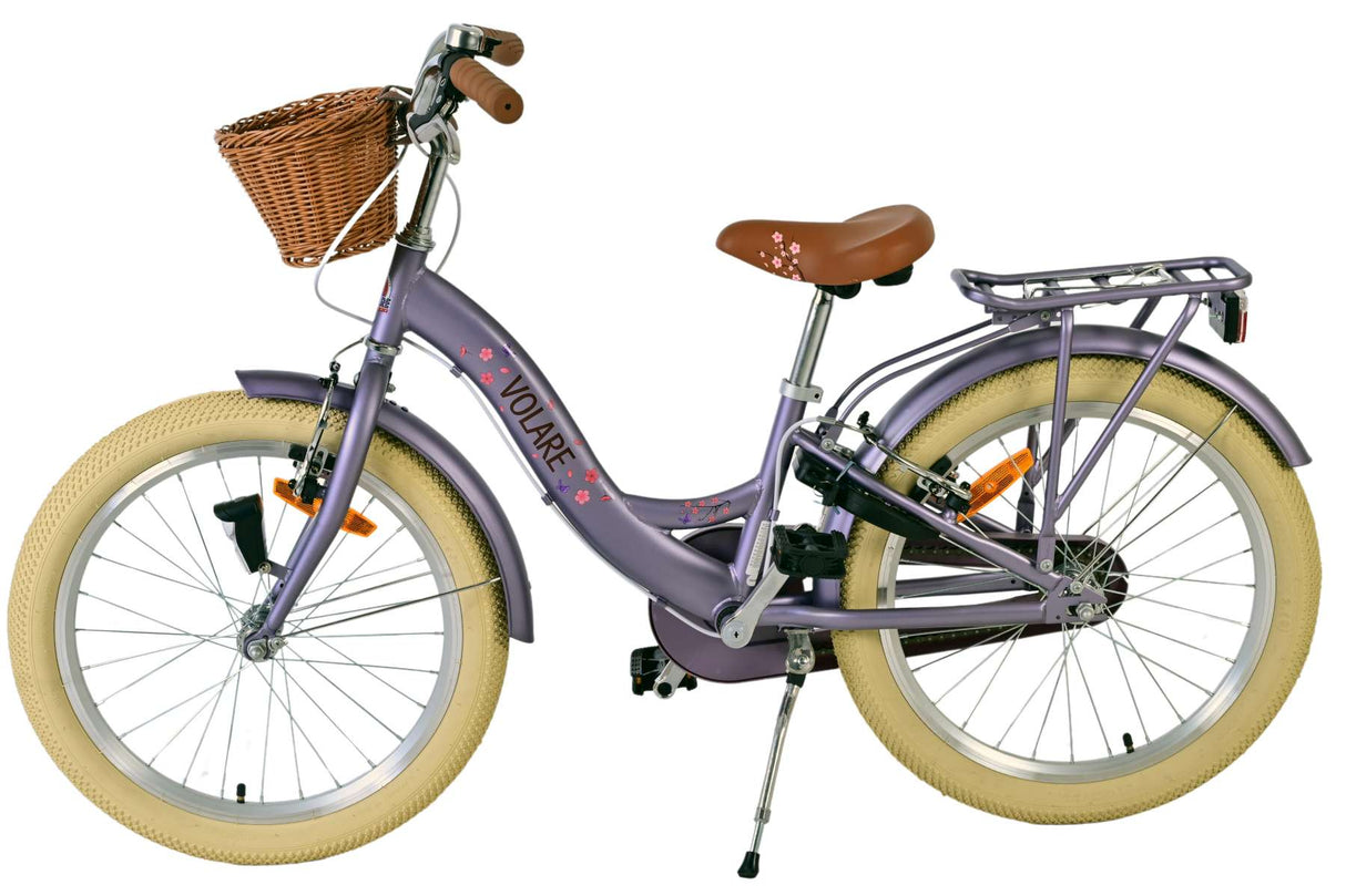Volare Blossom Kinderfahrrad – Mädchen – 20 Zoll – Lila – zwei Handbremsen