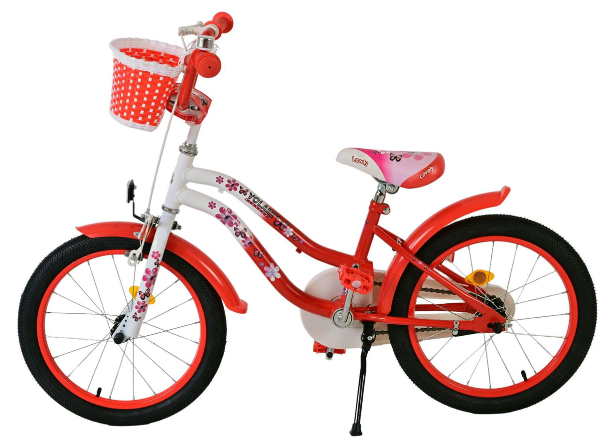 Volare schönes Kinderfahrrad – Mädchen – 18 Zoll – rot weiß