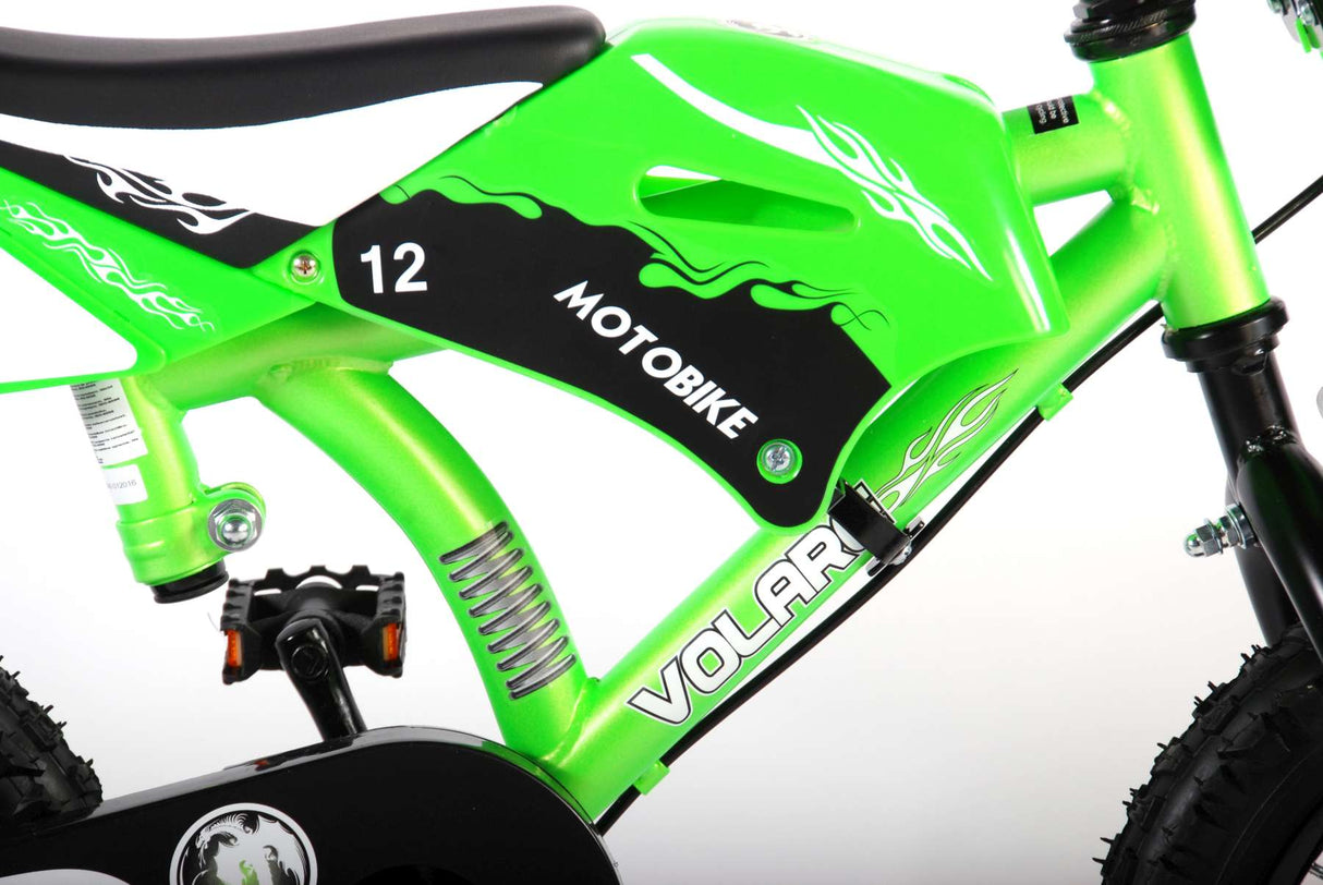 Volare Motorrad Kinderbike Jungen 12 Zoll grün zwei Handbremsen