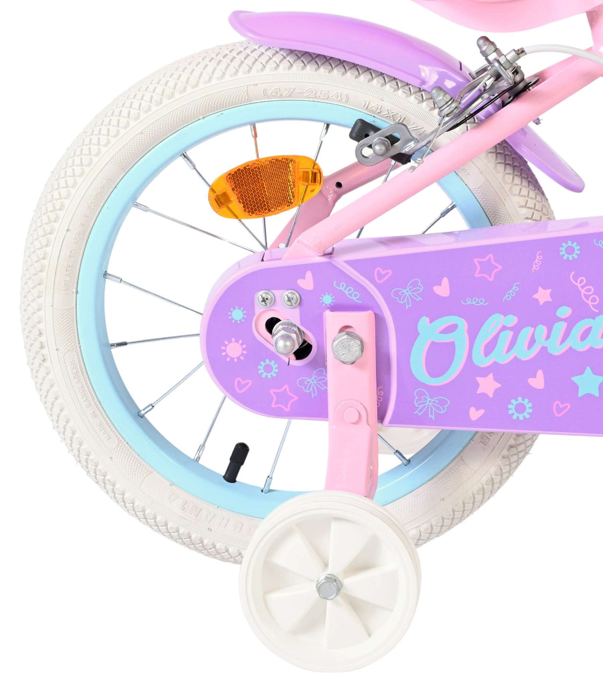 Volare Olivia Kinderfahrrad – Mädchen – 14 Zoll – Pink – zwei Handbremsen