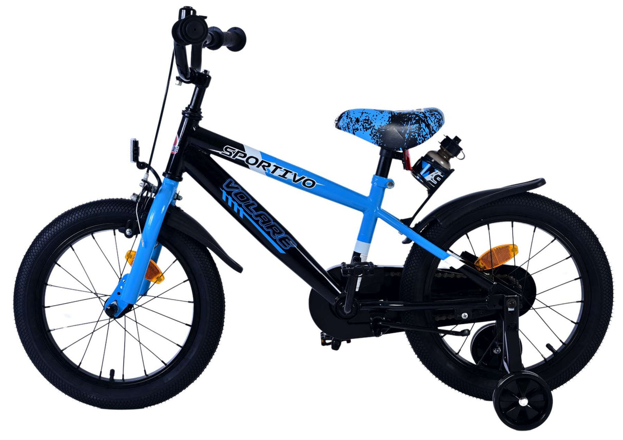 Volare Sportivo Kinderrad - Jungen - 16 Zoll - Blau Schwarz