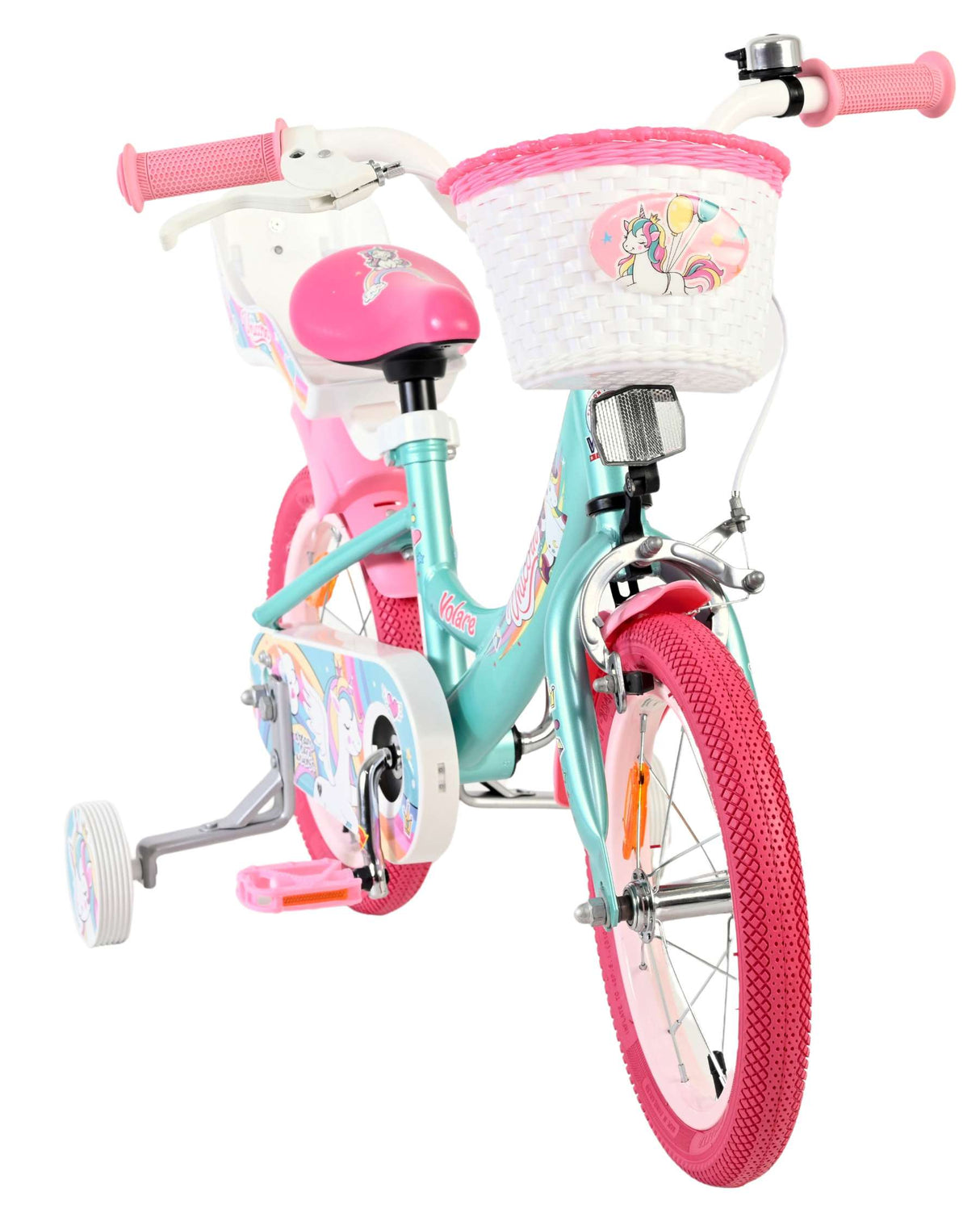 Volare Einhorn Kinderfahrrad - Mädchen - 14 Zoll - Grün