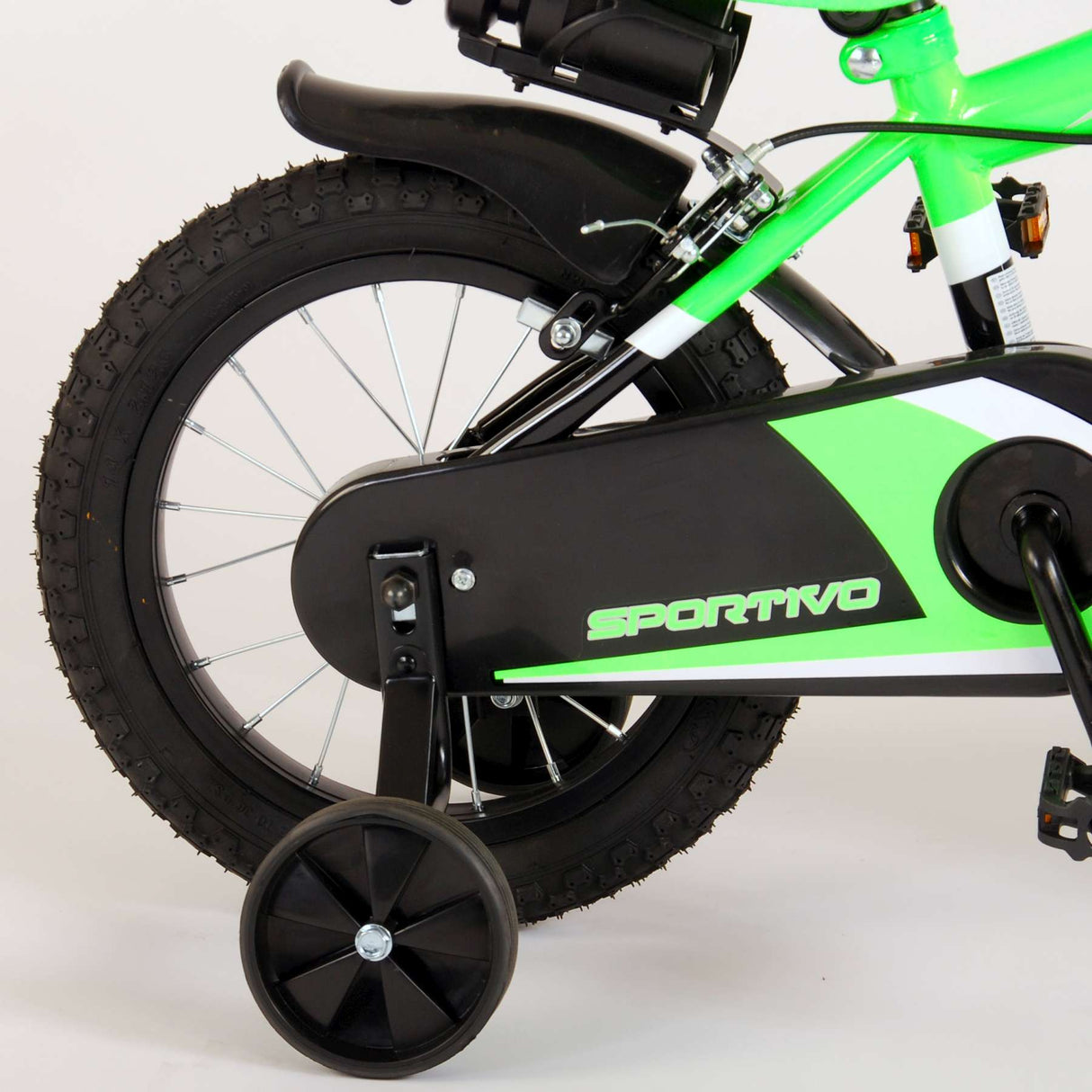 Volare Sportivo Kinderbike Jungen 14 Zoll neongrün schwarzer zwei Handbremsen zu 95% versammelten