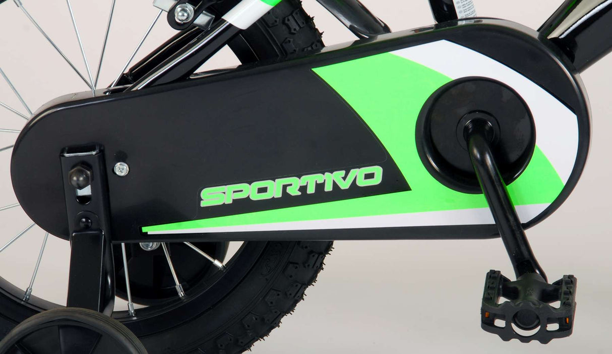 Volare Sportivo Kinderbike Jungen 14 Zoll neongrün schwarzer zwei Handbremsen zu 95% versammelten