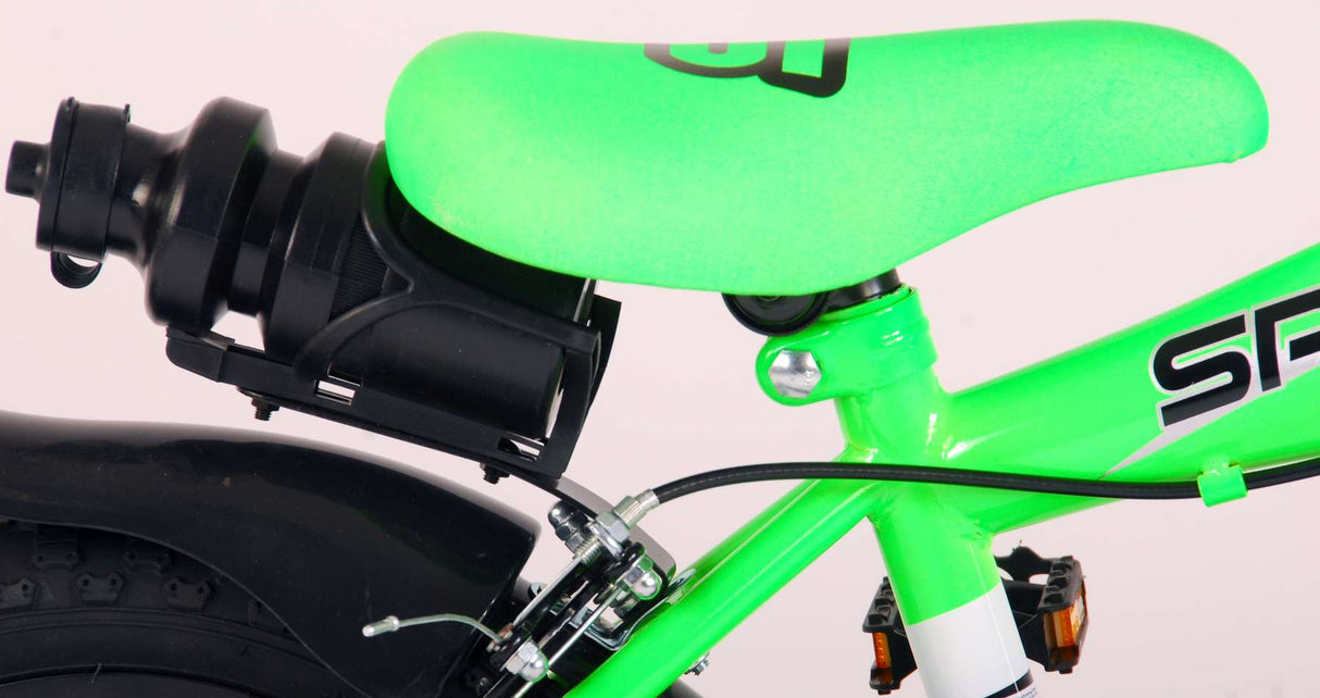 Volare Sportivo Kinderbike Jungen 14 Zoll neongrün schwarzer zwei Handbremsen zu 95% versammelten