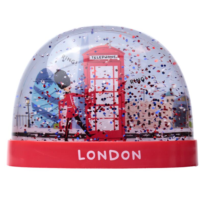London Souvenir rote Telefonzelle Royal Guard Schneekugel l
