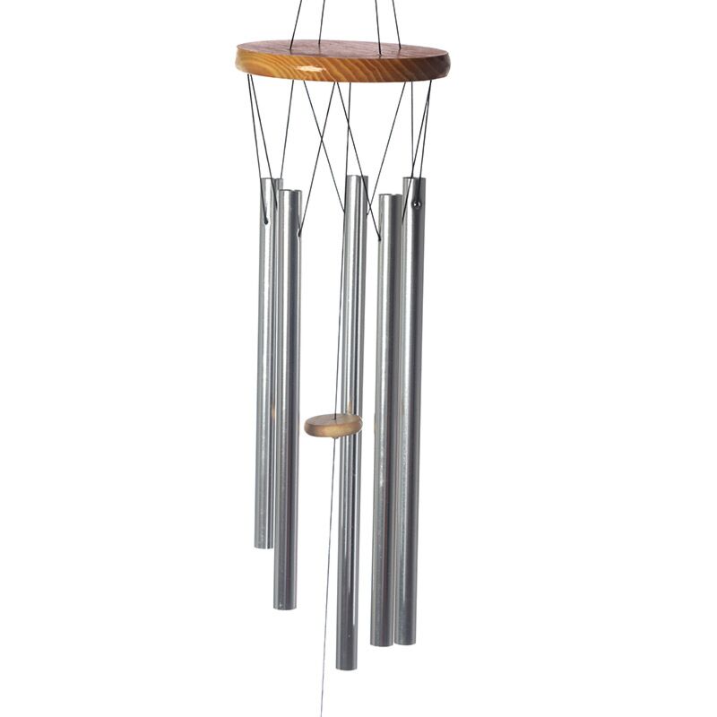 Windspiel aus Holz mit Metallrohren, 88 cm