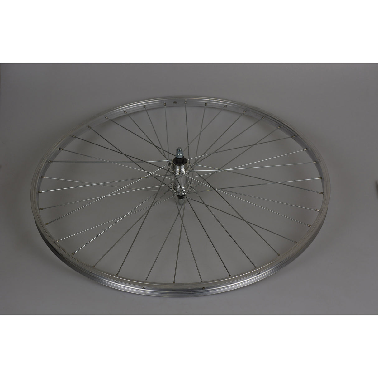 Roland Hinterrad 28 Felge Beretta Vollachse Alu Eco Freewh. Silber.