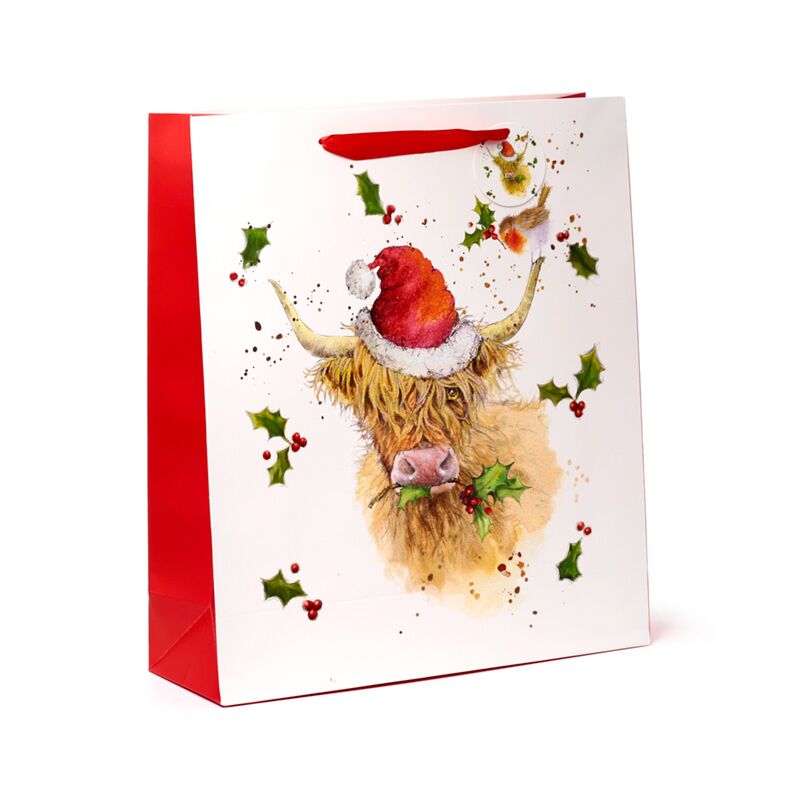 Jan Pashley Christmas Highland Coo Geschenktüte XL