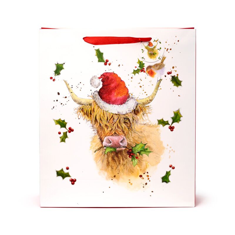 Jan Pashley Christmas Highland Coo Geschenktüte XL