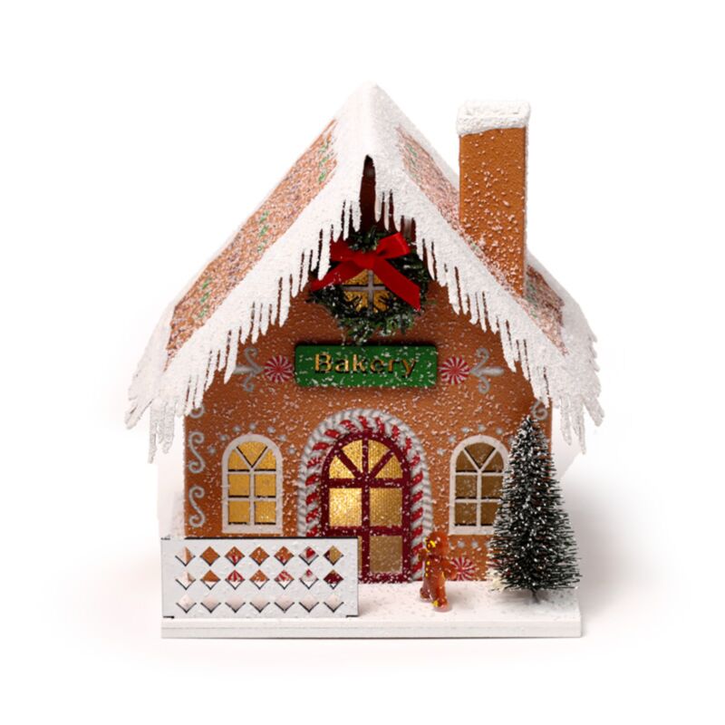 Lebkuchenbäcker-Weihnachtshaus-LED-Dekoration