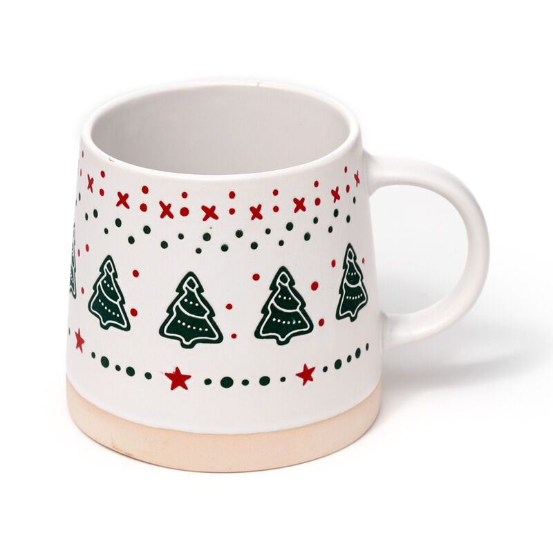 Weihnachtsbaum-Becher aus Steingut
