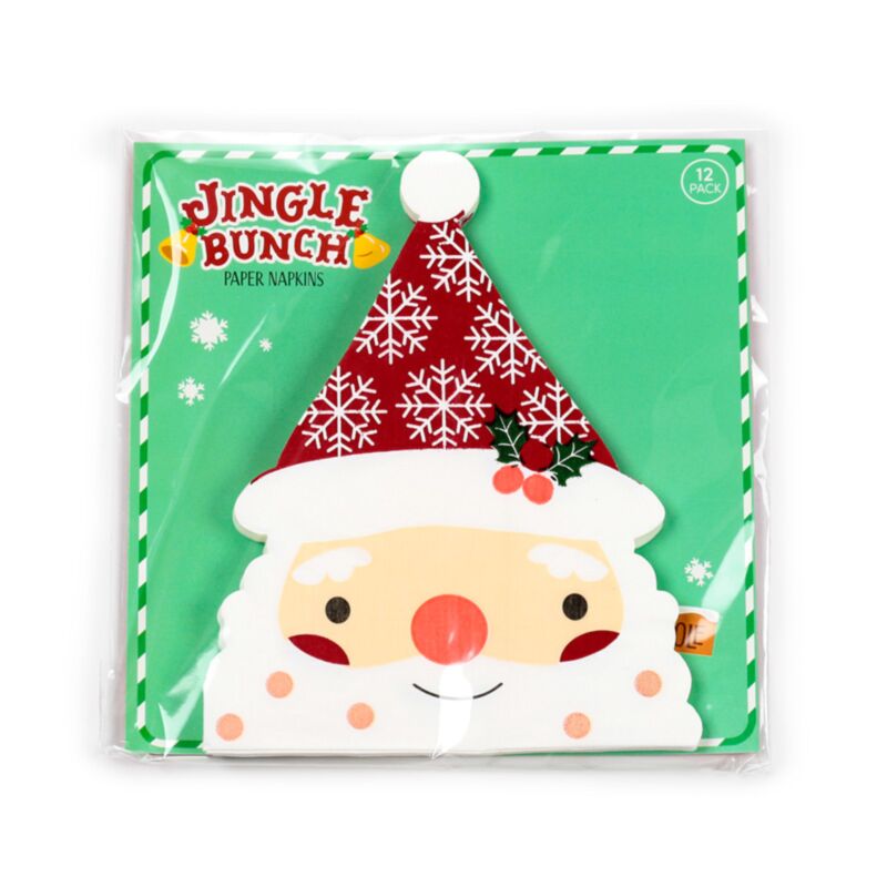 Weihnachts-Weihnachtsmann-Packung mit 12 3-lagigen Partyservietten aus Papier