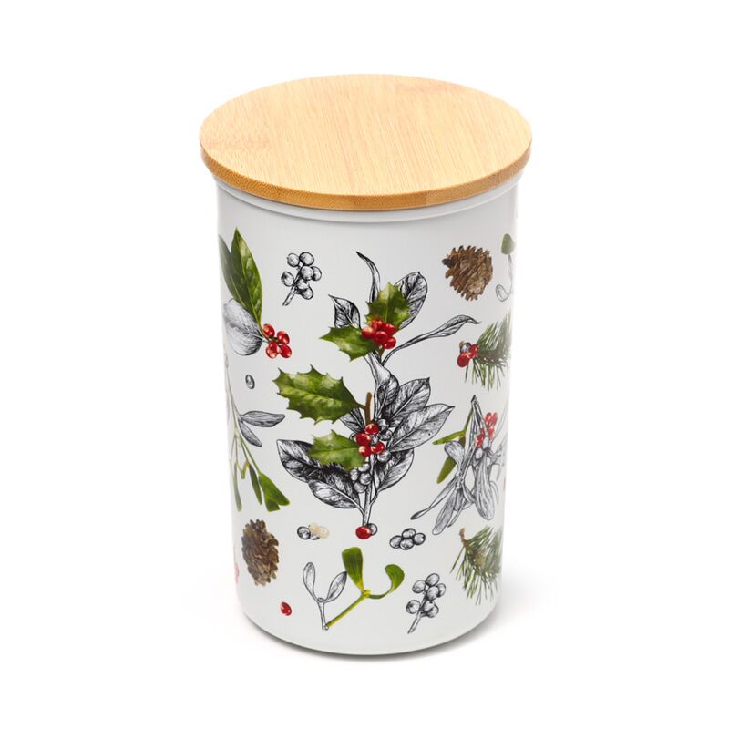 Weihnachtliche Winter-Botanicals-Vorratsdose aus Rpet-Bambus