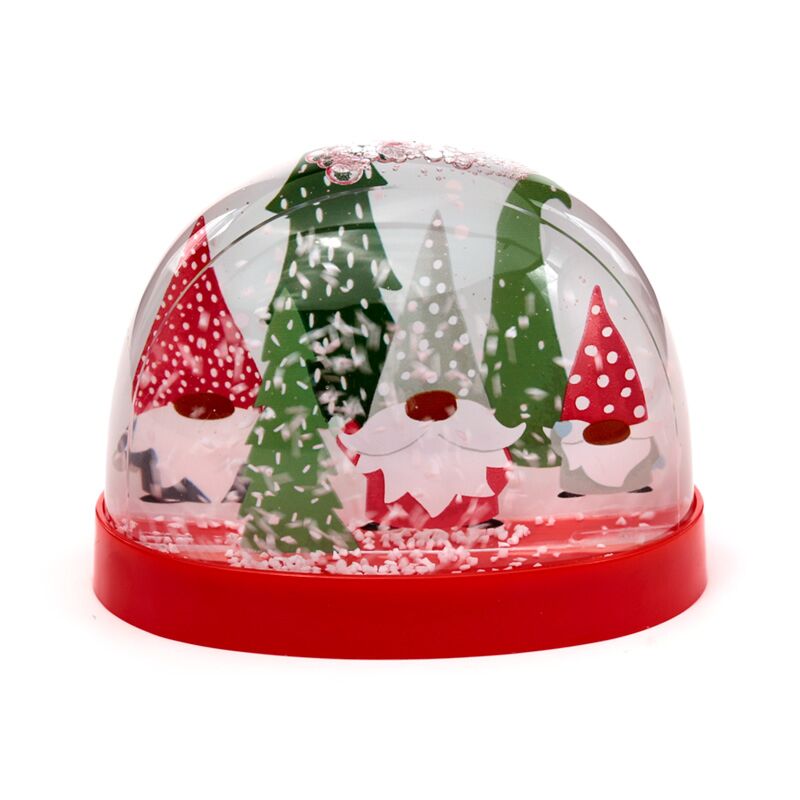 Weihnachtszwerg große glitzernde Schneekugel