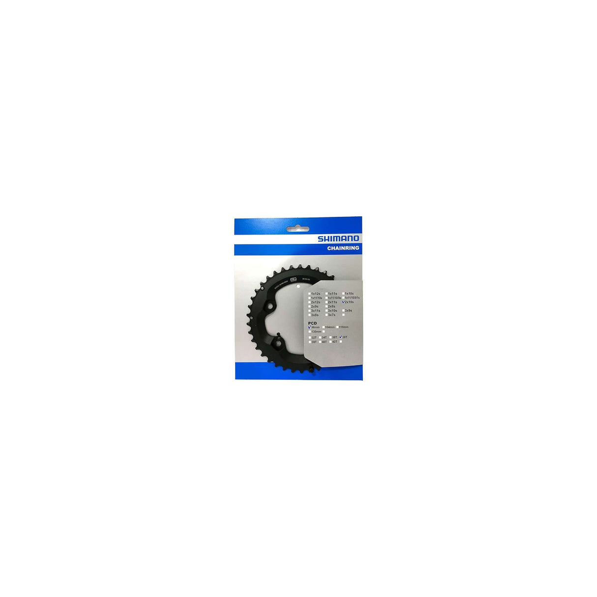 Shimano Klinge 38t 10v Deore schwarz y1wd98030