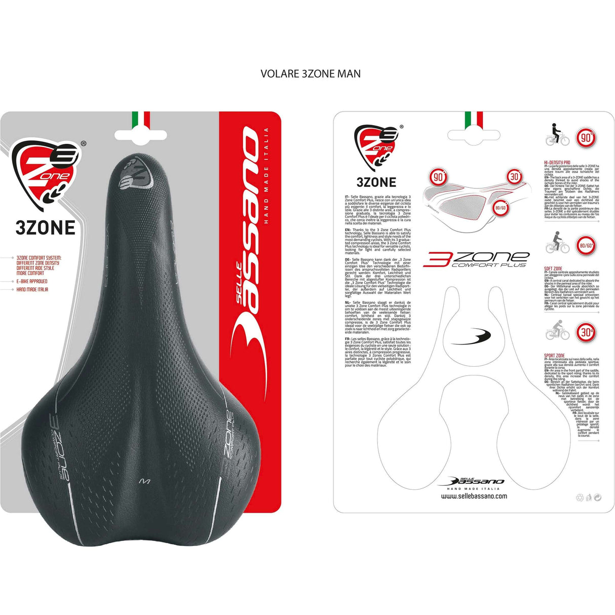 Sattel Selle Bassano Volare M x33 Men - Schwarz
