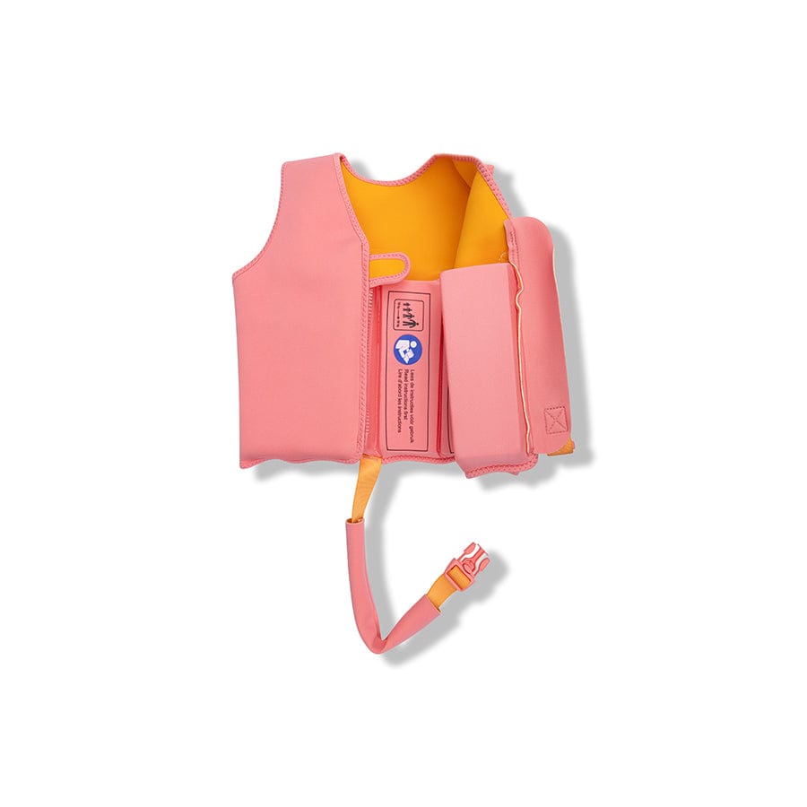 Lebendiger Zusammenstoß | Orange-rosa Schwimmweste 3-6 Jahre