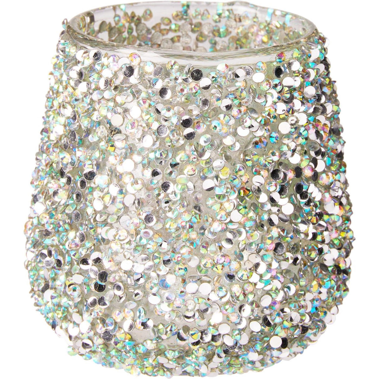 Home-Styling-Teelichthalter mit Perlen, mehrfarbig, H8 cm
