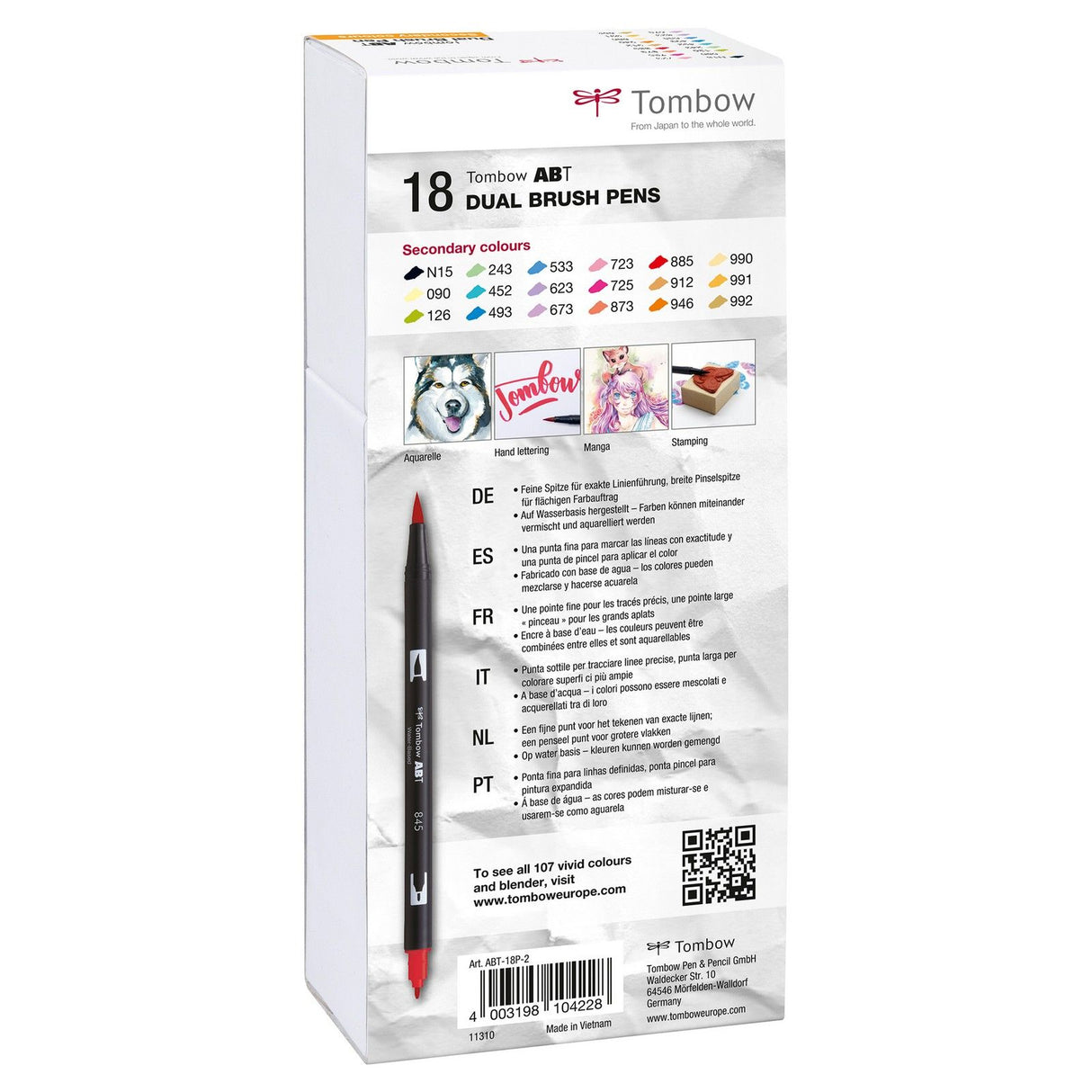Tombow • Pinselstift mit Dual-Pinselstift, 18x Sekundärfarben