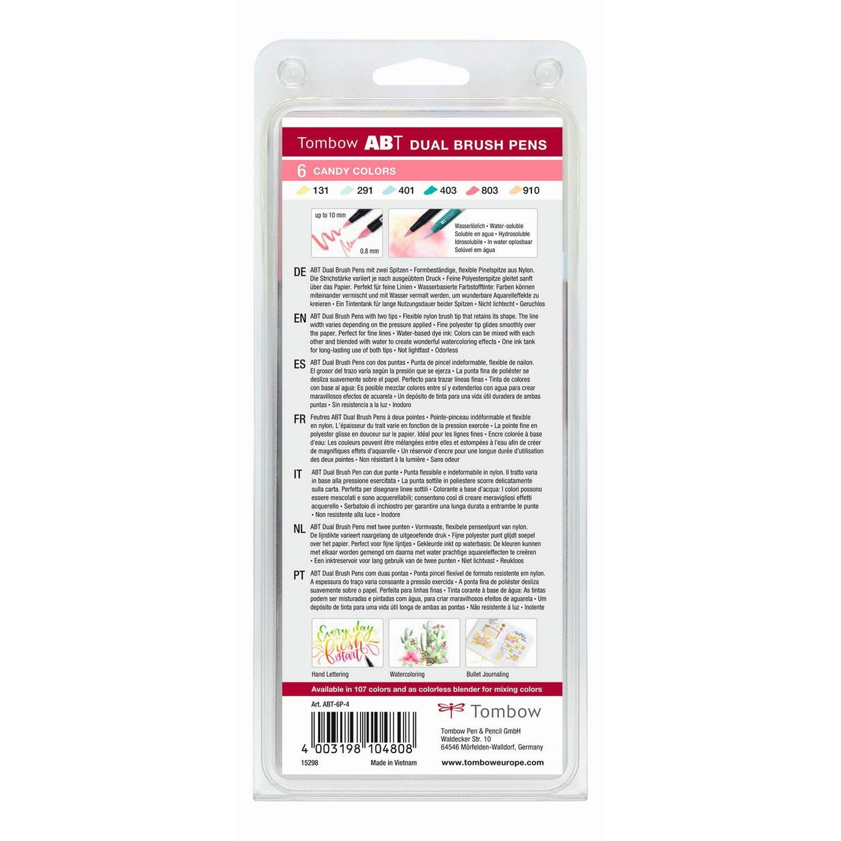 Tombow • Abt Dual Brush Pen Set Bonbonfarben 6tlg