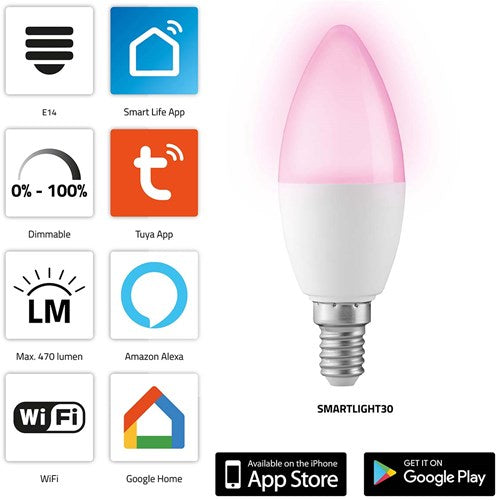 Alecto smartlight30 intelligente LED-Farblampe mit WLAN – smartlight30
