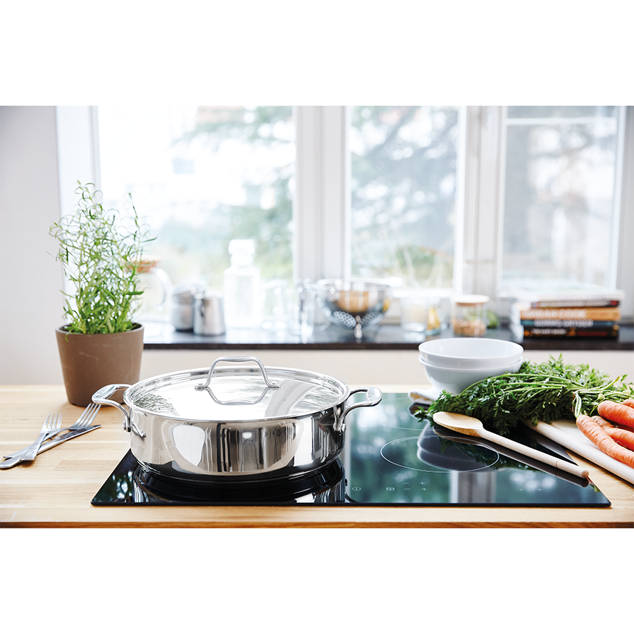 Alva chef sauteerpan 2 zijgrepen met deksel ø28cm