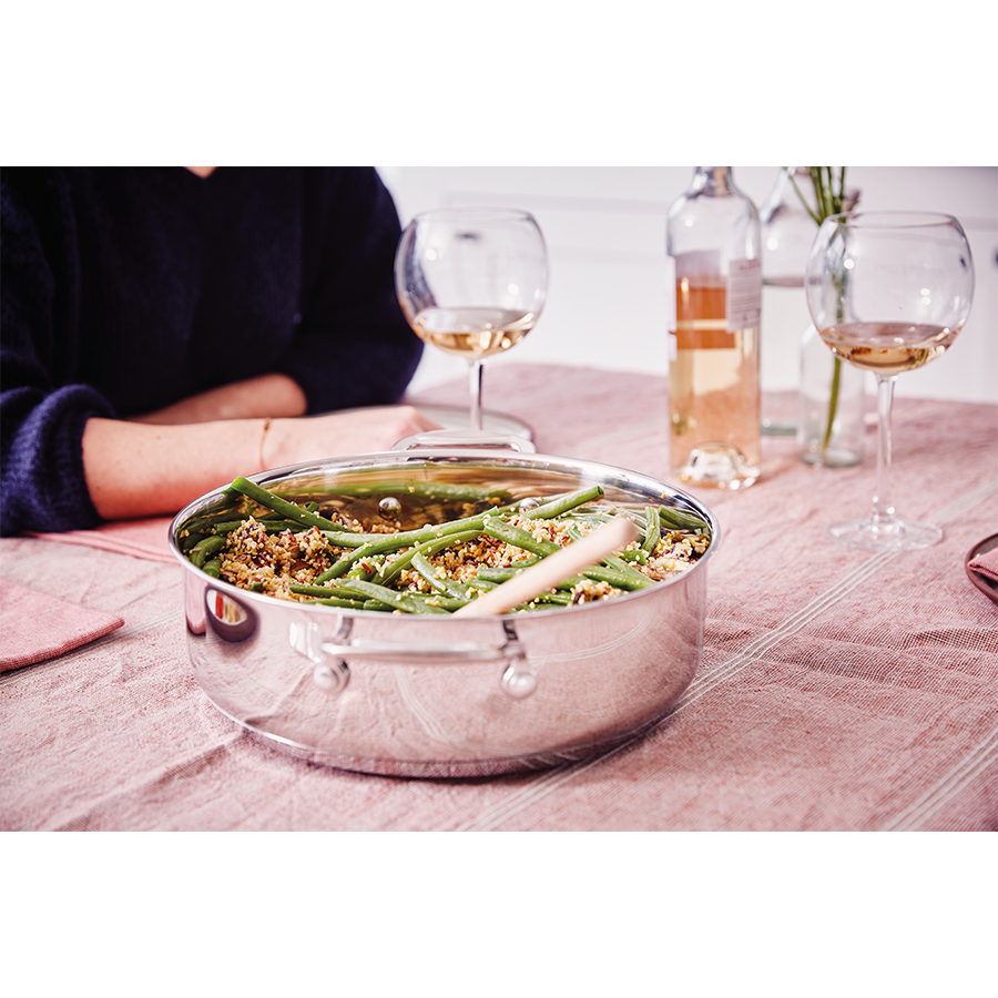 Alva chef sauteerpan 2 zijgrepen met deksel ø28cm