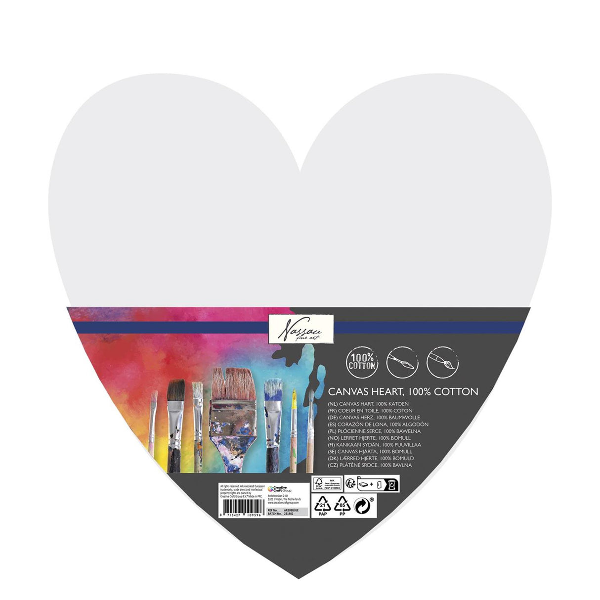 Grafix Nassau Canvas Herz 100 % Baumwolle 29cm
