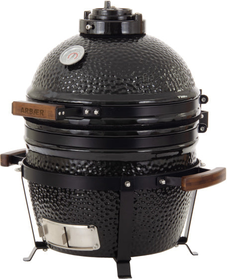 Arbaer Kamado Medium Ø 16 Zoll mit Rahmen Keramikschwarz