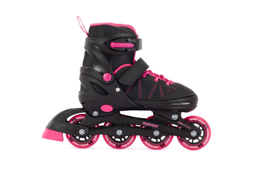 Aventuri verstellbare Inline-Skates Semi-Softboot schwarz rosa Größe 34-37 (m)