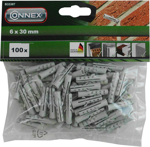 Verbindungsstecker Polyamid 6 mm Beutel 100 Stück – b33387