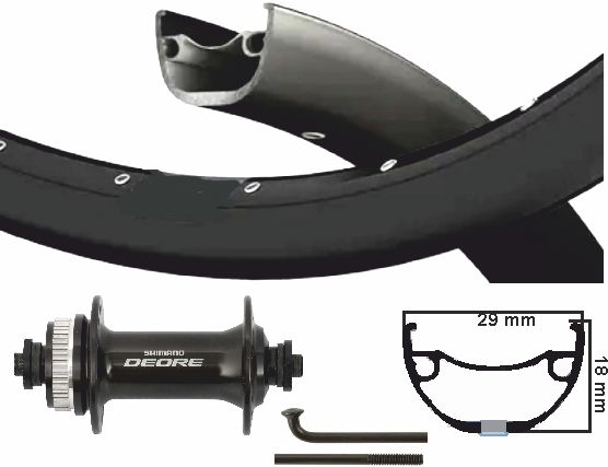 Kgs Shimano Vorderrad 28 29 Zoll (622) schwarz QR Dropout Center Lock 110 mm