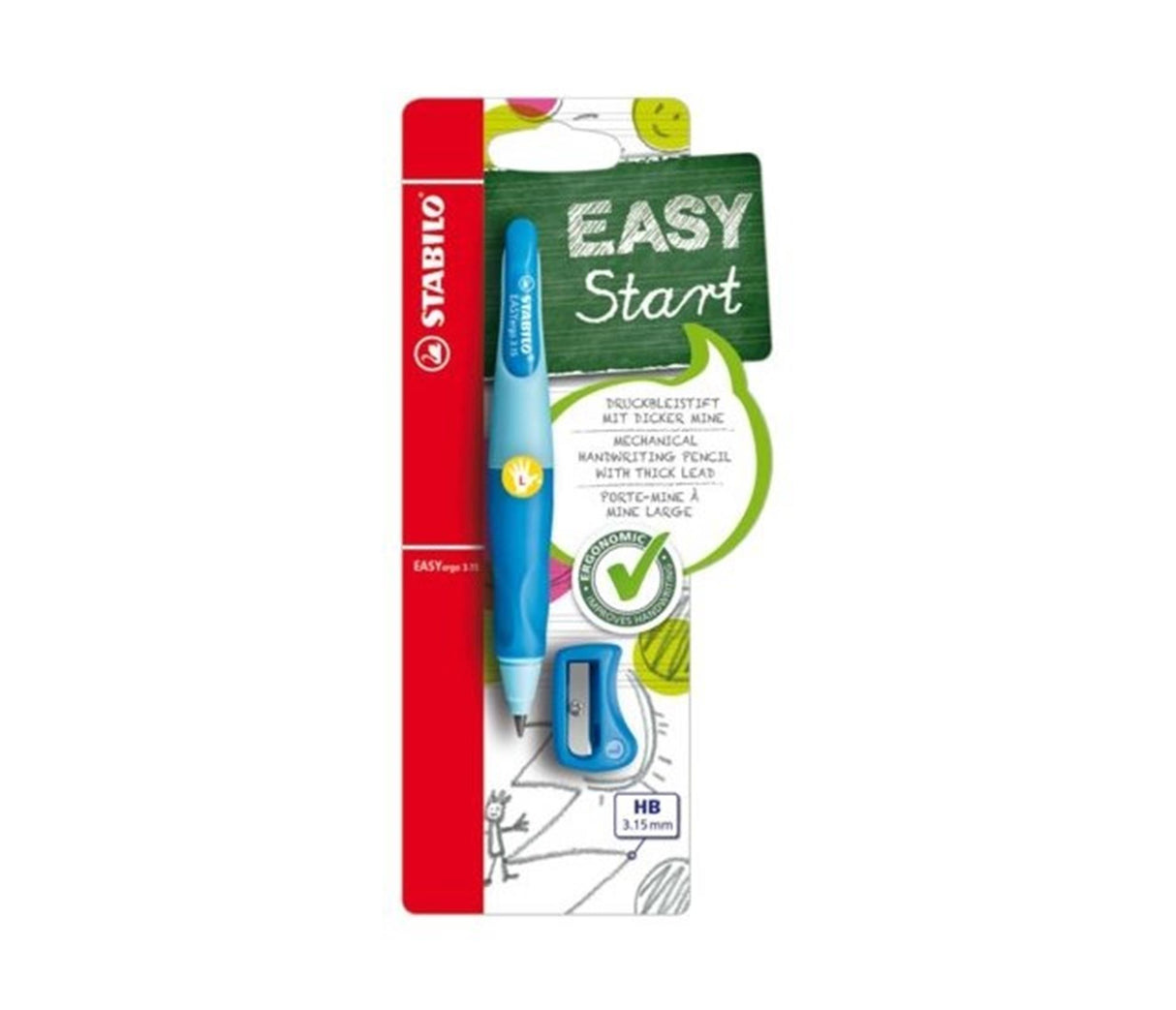 Stabilo easyergo 3.15 – ergonomischer Druckbleistift – Linkshänder – blau