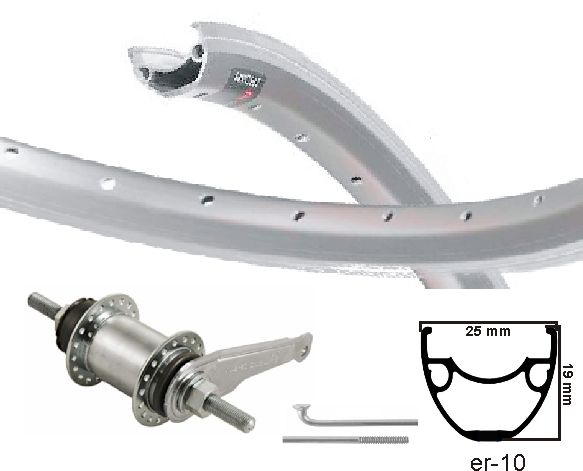 KGS Hinterrad 28 Zoll (622) Alu Rim Mach Silver Ventura Remnaaf