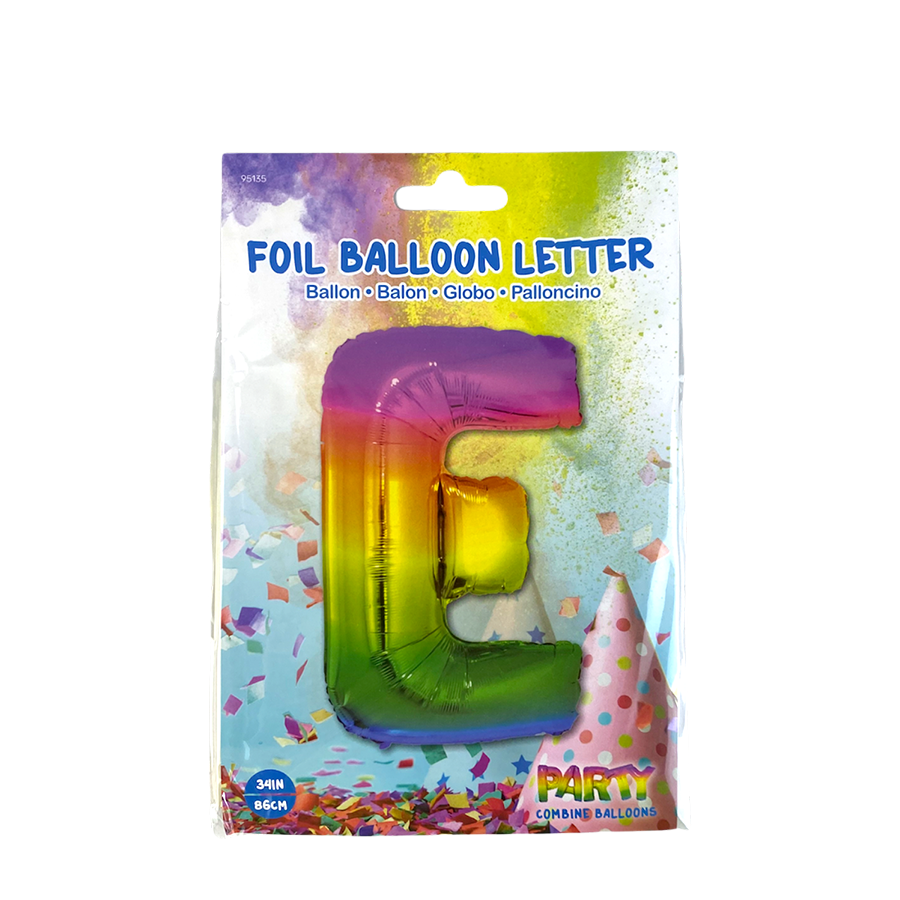 Ballon folie letter e rainbow 86cm