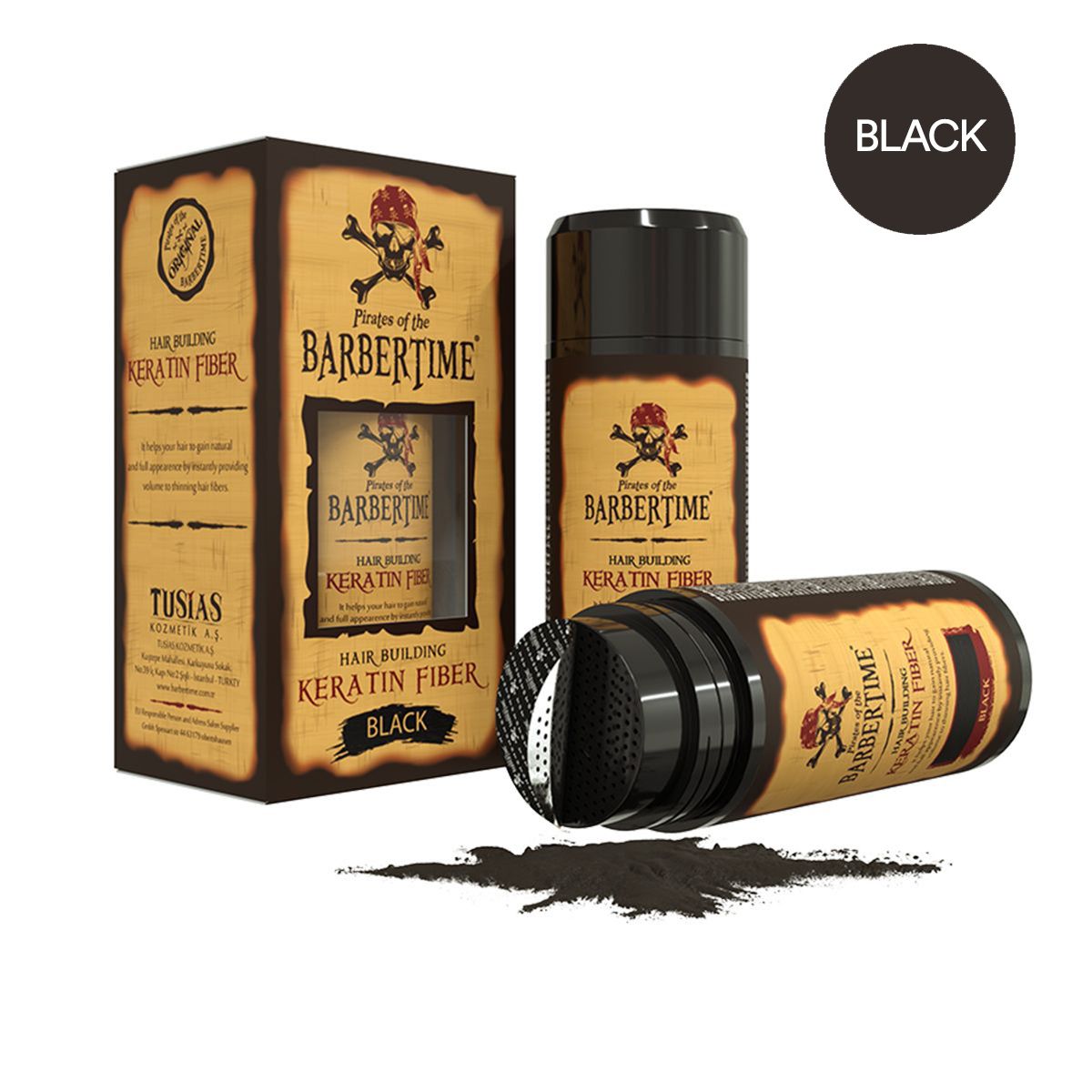 Barbertime haaraufbauende Keratinfaser schwarz 21gr.