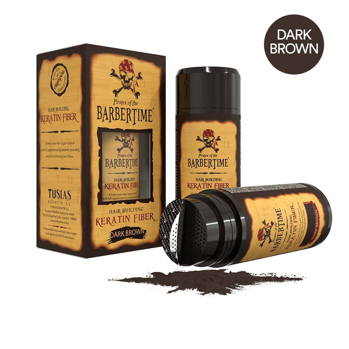 Barbertime haaraufbauende Keratinfaser dunkelbraun 21gr.