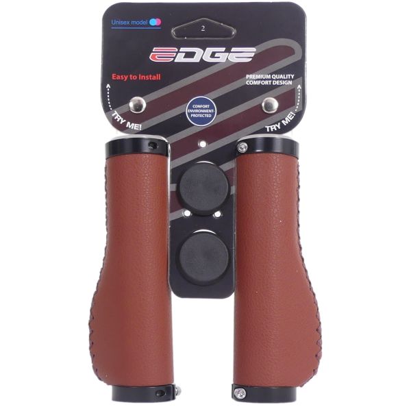 Edge Griff Set Leder inklusive Lockkling - Kamelbraun - 135 135 mm (Ladenverpackung)