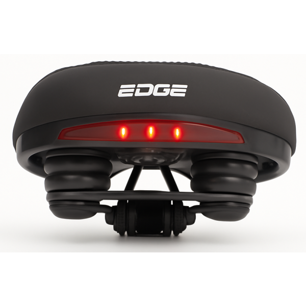 Edge Bicycle Sattel Veneto inkl. Rückhalterung und Hinterlicht - schwarz