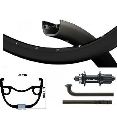 Kgs Hinterrad 28 Zoll (622) Mach1-M650 + Speichen schwarz Cass Centerl 8-10 sp