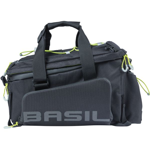 Basilil Miles XL Pro -Gepäck -Bedrohungstasche - wasserdicht - sportlich - schwarzer Kalk - 9-36L - Mikr -RT -Adapterplatten