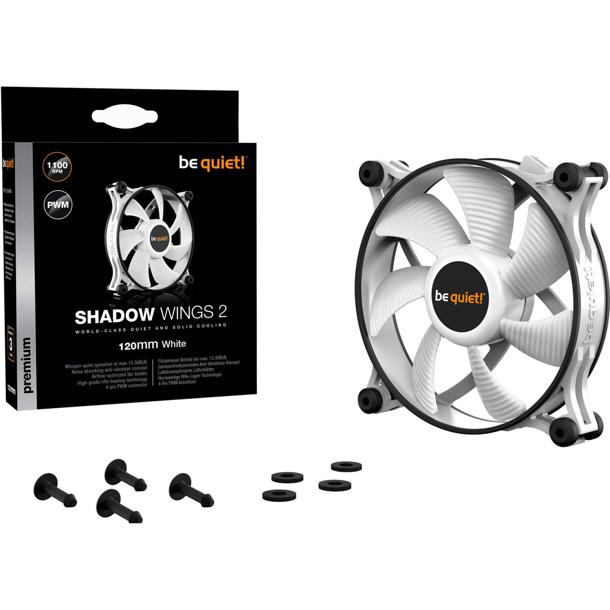 Ruhig sein! Schatten 2 120 mm PWM Weiß