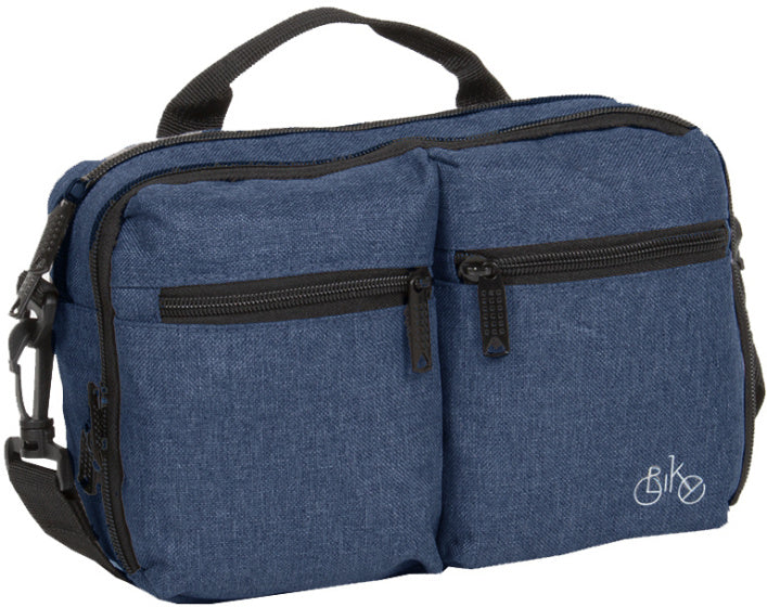 Fahrrad-Lenkertasche mit Schultergurt, Nylon, 3 l, Marineblau