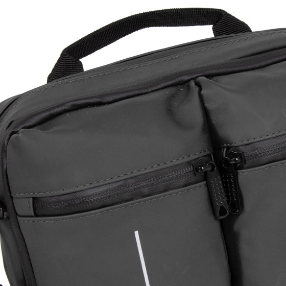 Spritzwasserabweisende Fahrrad-Lenkertasche mit Schultergurt 3l schwarz