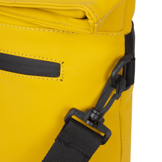 Spritzwasserabweisende Fahrrad-Lenkertasche mit Schultergurt 6l gelb
