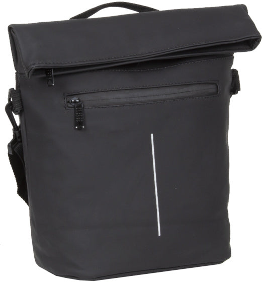 Spritzwasserabweisende Fahrrad-Lenkertasche mit Schultergurt 6l schwarz