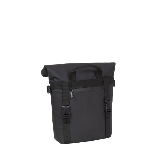 Spritzwasserabweisende Fahrrad-Lenkertasche mit Schultergurt 6l schwarz